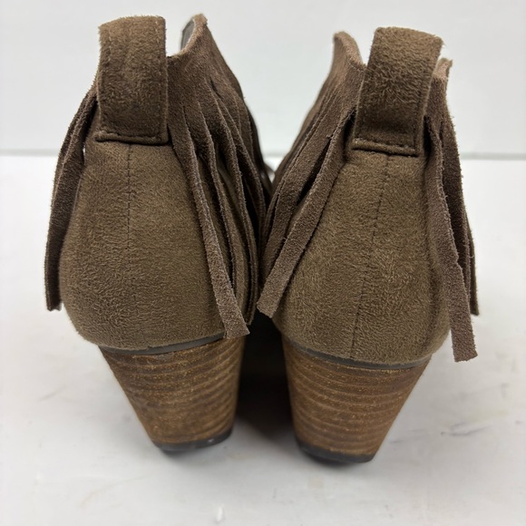 CORKYS Millie Brown Fringe Suede Western Ankle Booties Womens Size 8 - Picture 6 of 9
